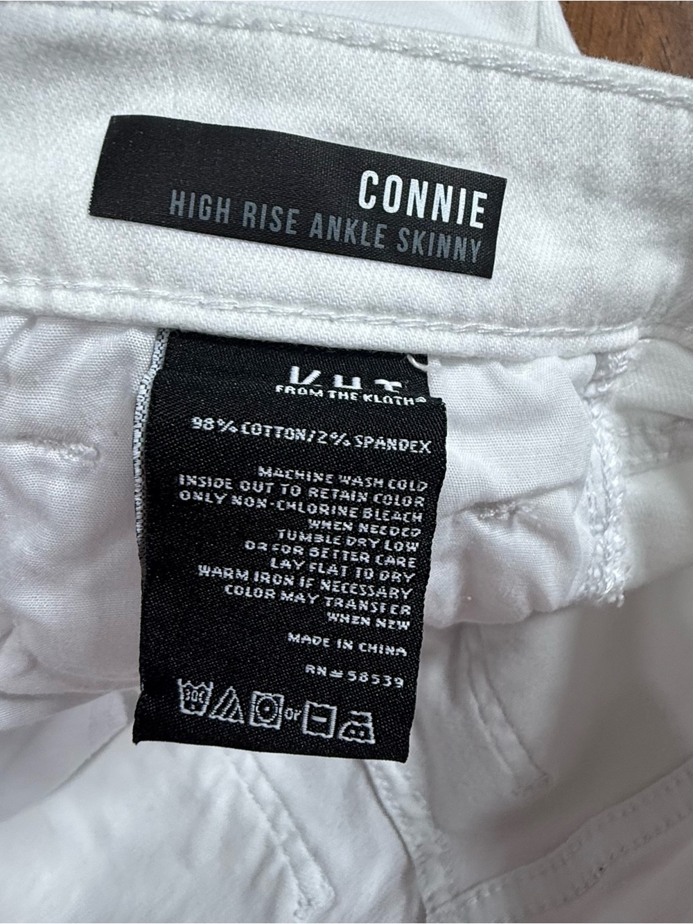 KUT From the Kloth Connie High Rise Ankle Skinny Jeans White Size 4 Raw Hem - Picture 4 of 9
